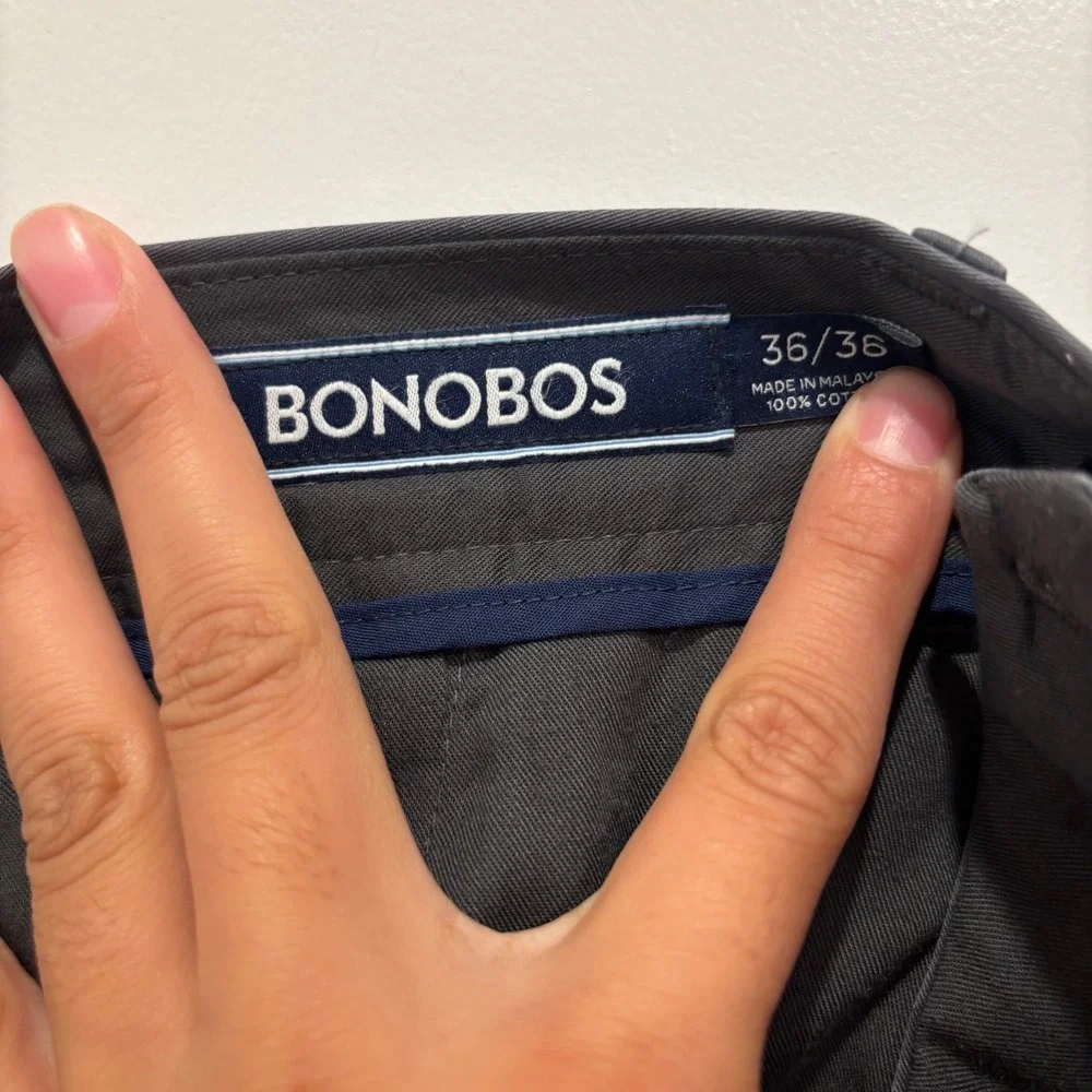 Bonobos Friday Straight Fit Cotton Chino Pants Mens 36x36 Grey